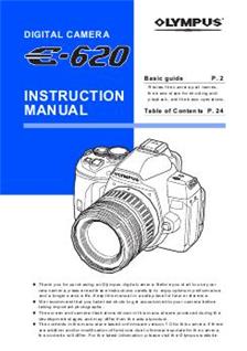 Olympus E 620 manual. Camera Instructions.